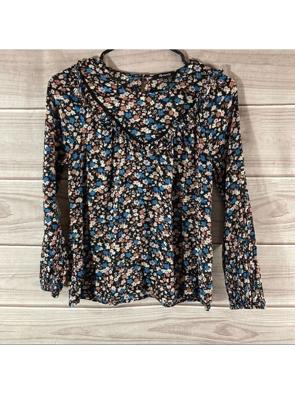 MADEWELL Ruffle Yoke Prairie Top Spring Floral - Picture 3 of 14